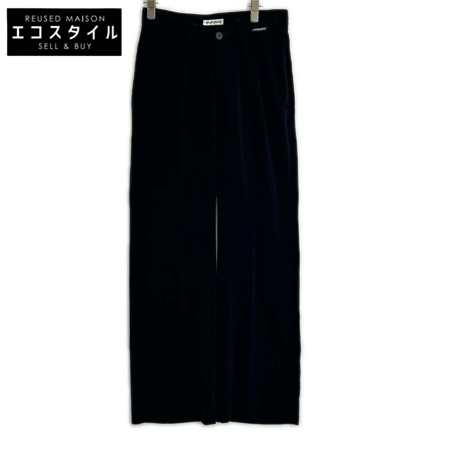 BALENCIAGA バレンシアガ 18SS 571621 ブラック タックパンツ ボトムス