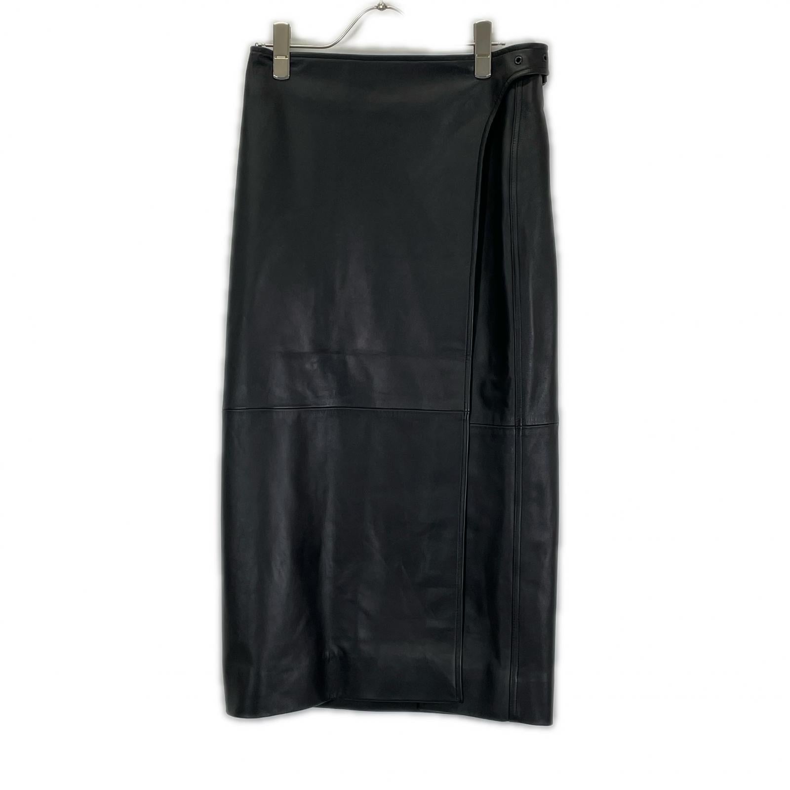 BALENCIAGA バレンシアガ 20年 ブラック 640981 羊革レザースカート スカート
