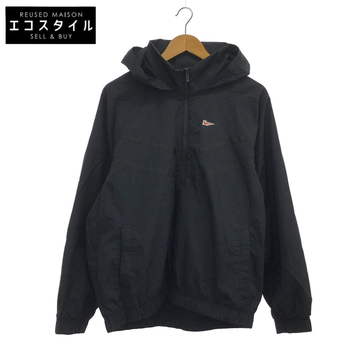 NIKE ナイキ FD0903 ブラック ヘリテージ エッセンシャル ハーフジップ ウインドブレーカージャケット トップス