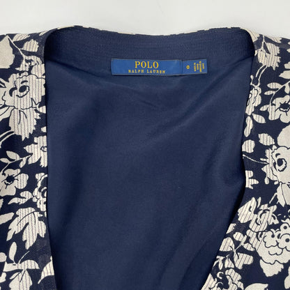 POLObyRalphLauren ポロラルフローレン ネイビー 花総柄 ベルト付き ノースリーブワンピース ワンピース