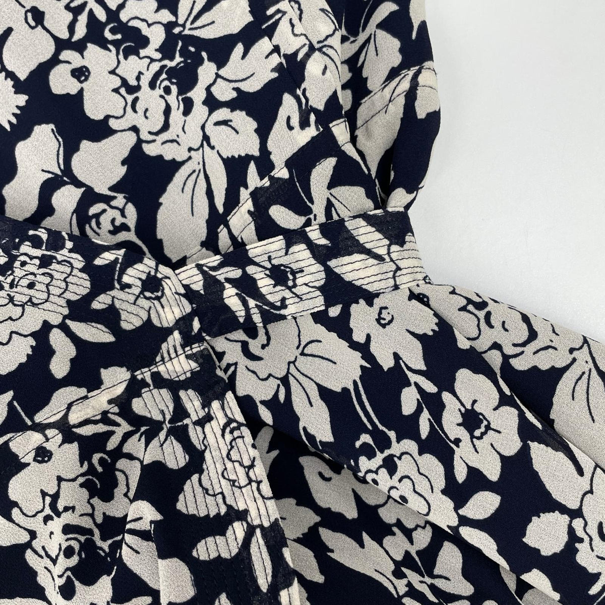 POLObyRalphLauren ポロラルフローレン ネイビー 花総柄 ベルト付き ノースリーブワンピース ワンピース