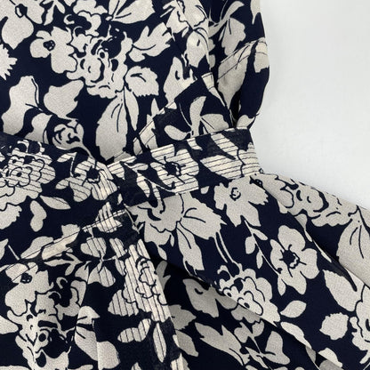 POLObyRalphLauren ポロラルフローレン ネイビー 花総柄 ベルト付き ノースリーブワンピース ワンピース