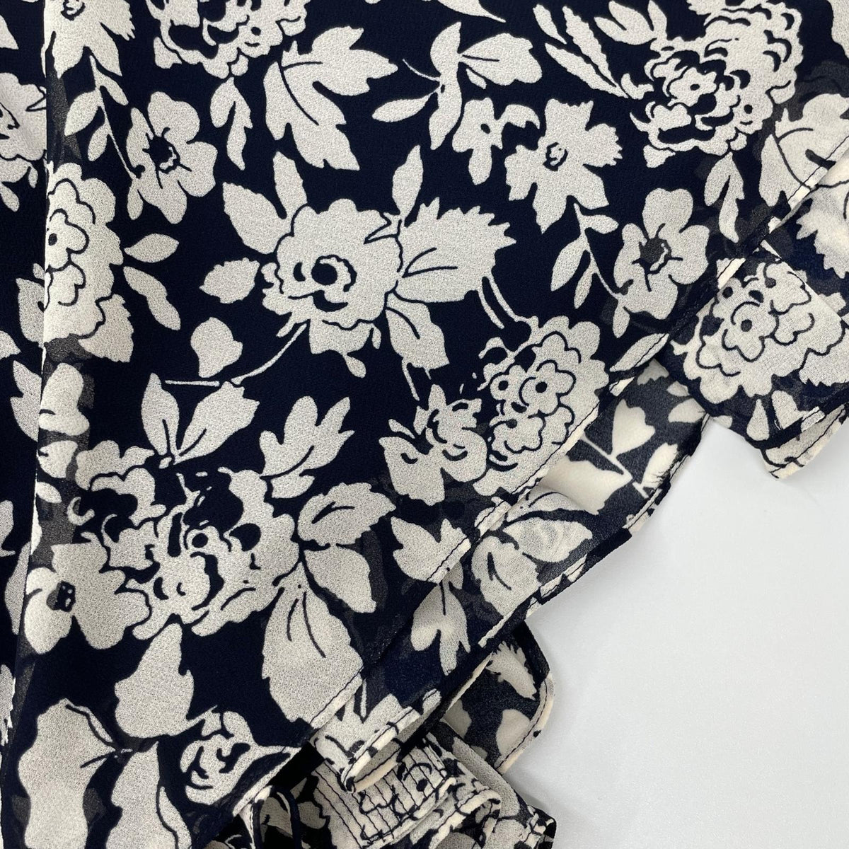 POLObyRalphLauren ポロラルフローレン ネイビー 花総柄 ベルト付き ノースリーブワンピース ワンピース