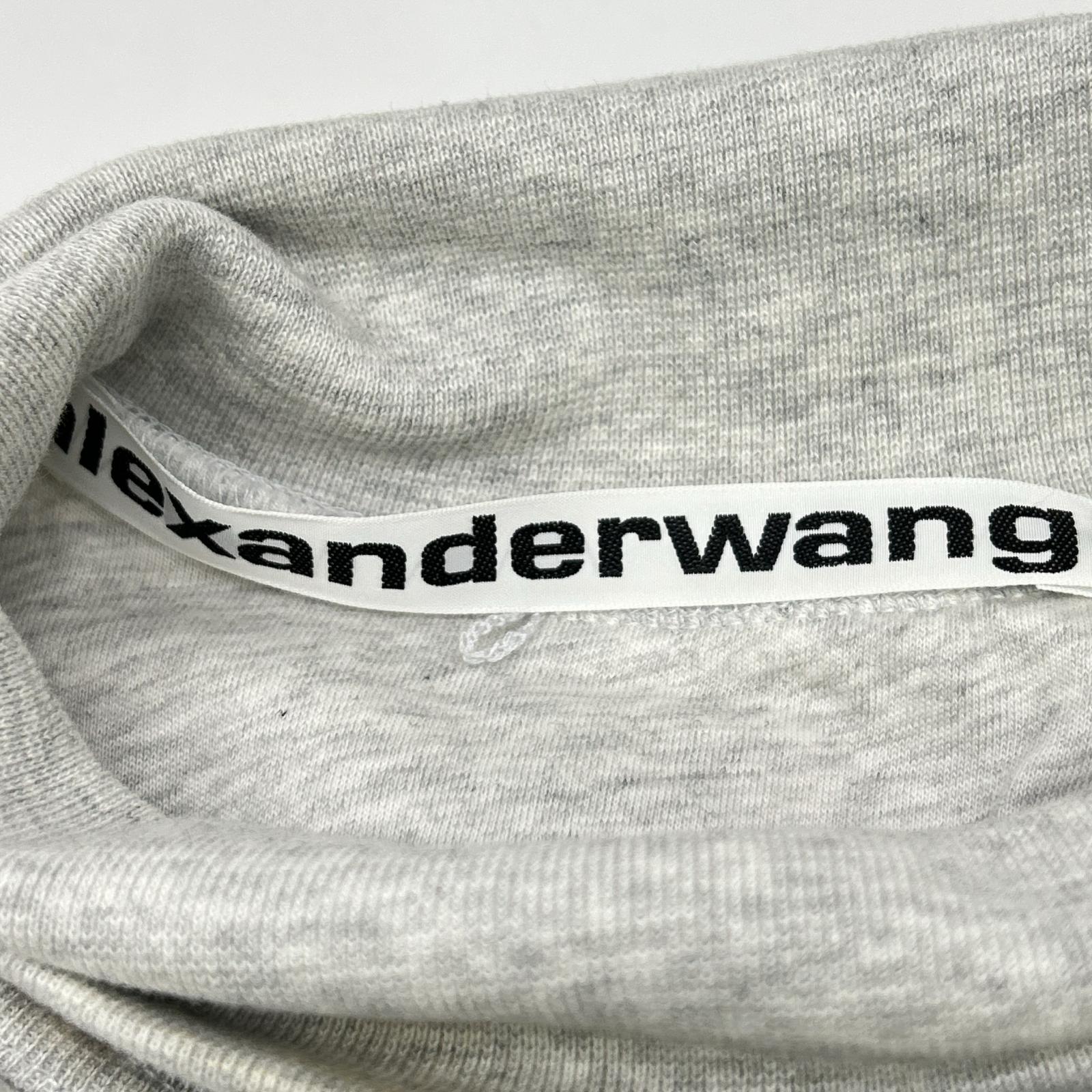 ALEXANDER WANG アレキサンダーワン グレー 総ロゴ ショート丈プルオーバートレーナ トップス
