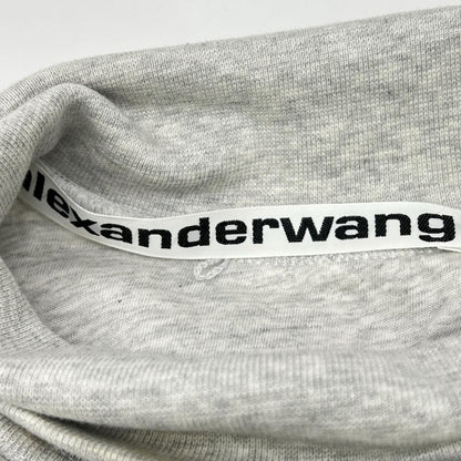 ALEXANDER WANG アレキサンダーワン グレー 総ロゴ ショート丈プルオーバートレーナ トップス
