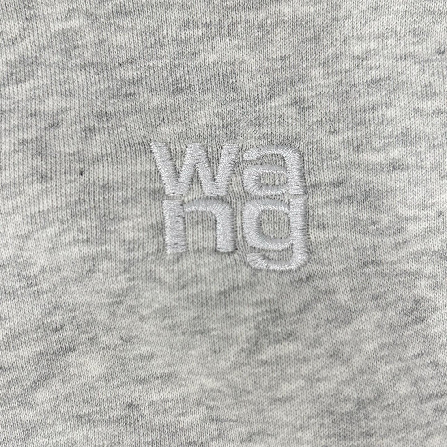 ALEXANDER WANG アレキサンダーワン グレー 総ロゴ ショート丈プルオーバートレーナ トップス