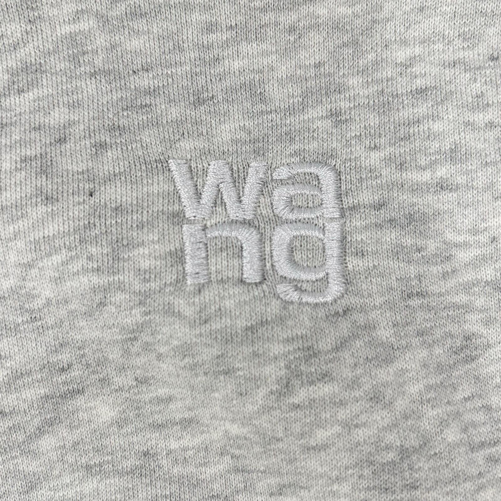 ALEXANDER WANG アレキサンダーワン グレー 総ロゴ ショート丈プルオーバートレーナ トップス