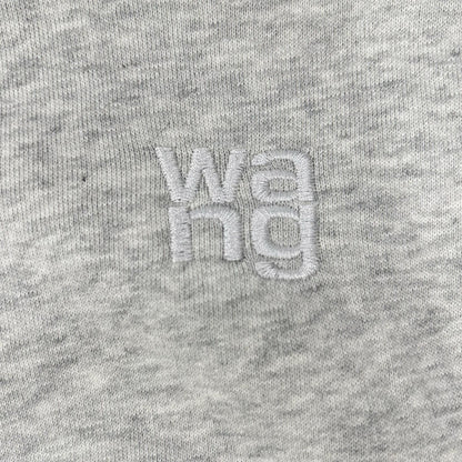ALEXANDER WANG アレキサンダーワン グレー 総ロゴ ショート丈プルオーバートレーナ トップス
