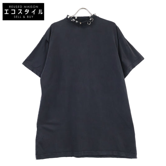 BALENCIAGA バレンシアガ 【国内正規/23年製】761460 Pierced オーバーサイズ ピアス装飾 ダメージ加工 半袖Tシャツ トップス
