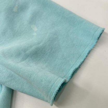 POLObyRalphLauren ポロラルフローレン ブルー ペイントユーズド加工デザイン 切りっぱなしスウェットシャツ トップス