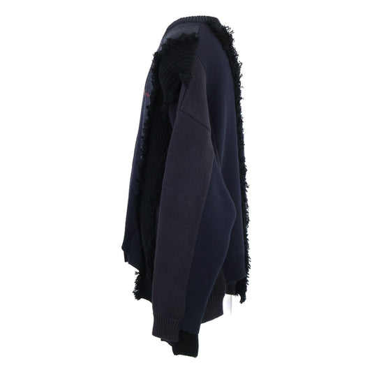 BALENCIAGA バレンシアガ 【国内正規】657327 ストライプ フリンジ Vネック ニットセーター トップス