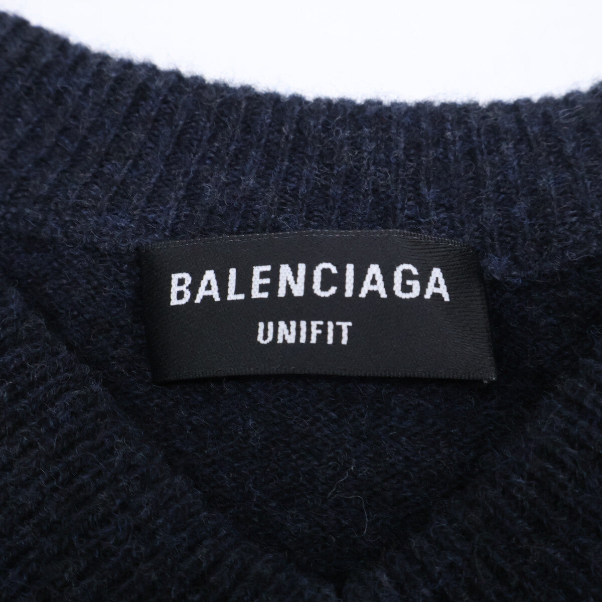 BALENCIAGA [Domestic authentic] 657327 Striped Fringe V-Neck Knit Sweater Top