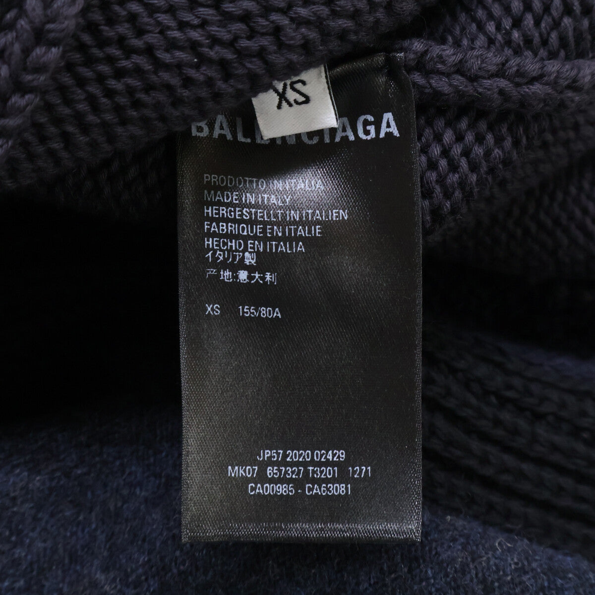 BALENCIAGA [Domestic authentic] 657327 Striped Fringe V-Neck Knit Sweater Top