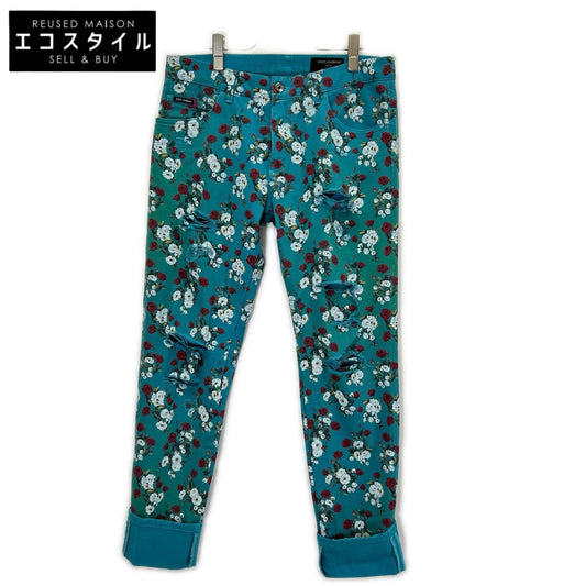 DOLCE&GABBANA ドルチェアンドガッバーナ GYJCCD ブルー 花総柄 パンツ ボトムス
