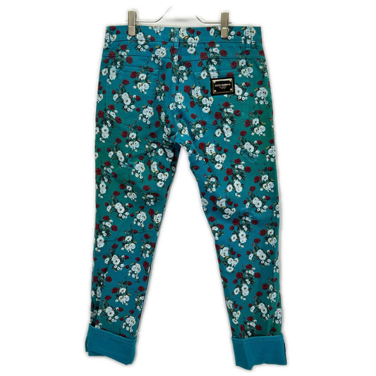 DOLCE&GABBANA ドルチェアンドガッバーナ GYJCCD ブルー 花総柄 パンツ ボトムス