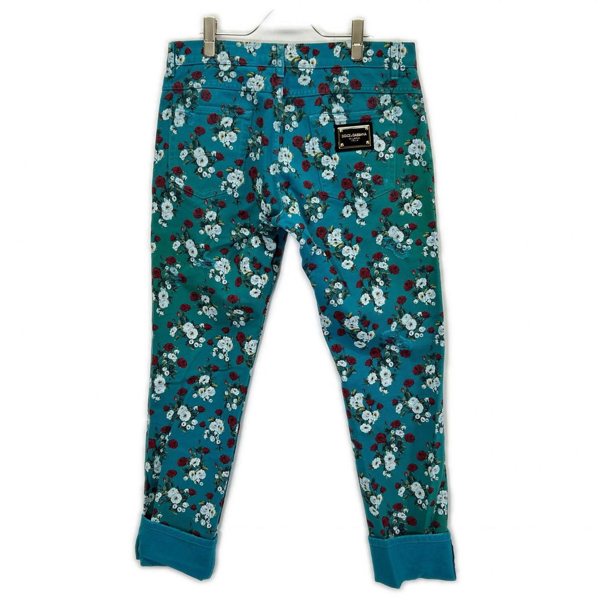 DOLCE&GABBANA ドルチェアンドガッバーナ GYJCCD ブルー 花総柄 パンツ ボトムス