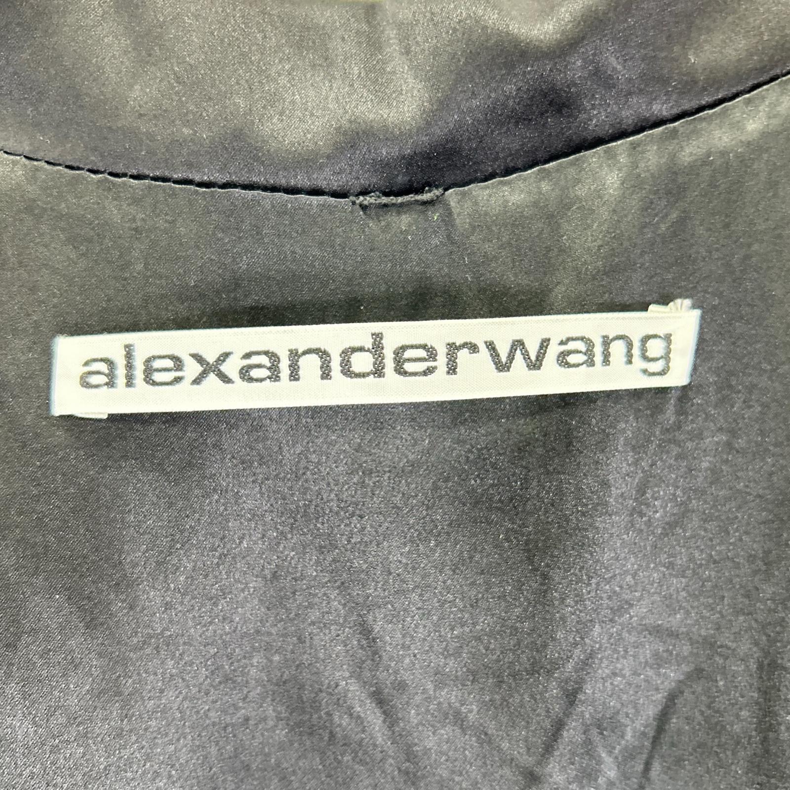 ALEXANDER WANG アレキサンダーワン ブラック シルクシャルムーズ タイガー刺繍 シャツ トップス