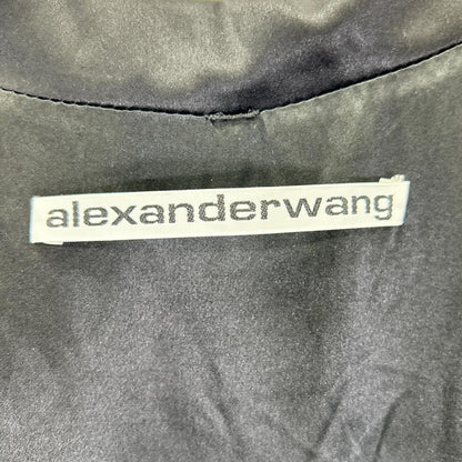 ALEXANDER WANG アレキサンダーワン ブラック シルクシャルムーズ タイガー刺繍 シャツ トップス