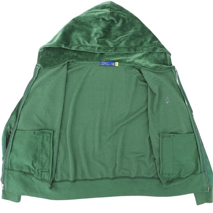 POLObyRalphLauren ポロラルフローレン ベロア ジップアップ パーカー ジャケット レディース グリーン S ジャケット