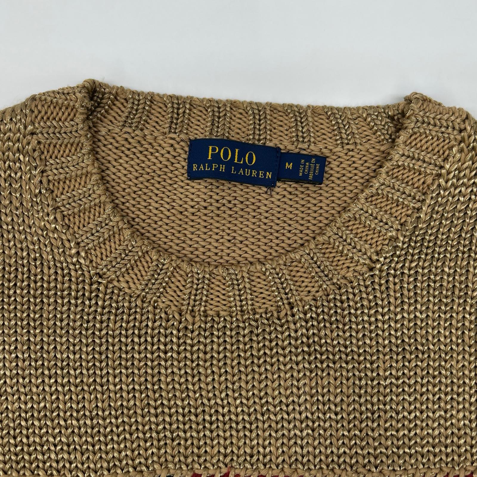 POLObyRalphLauren ポロラルフローレン ゴールド 星条旗 ニットセータ― トップス