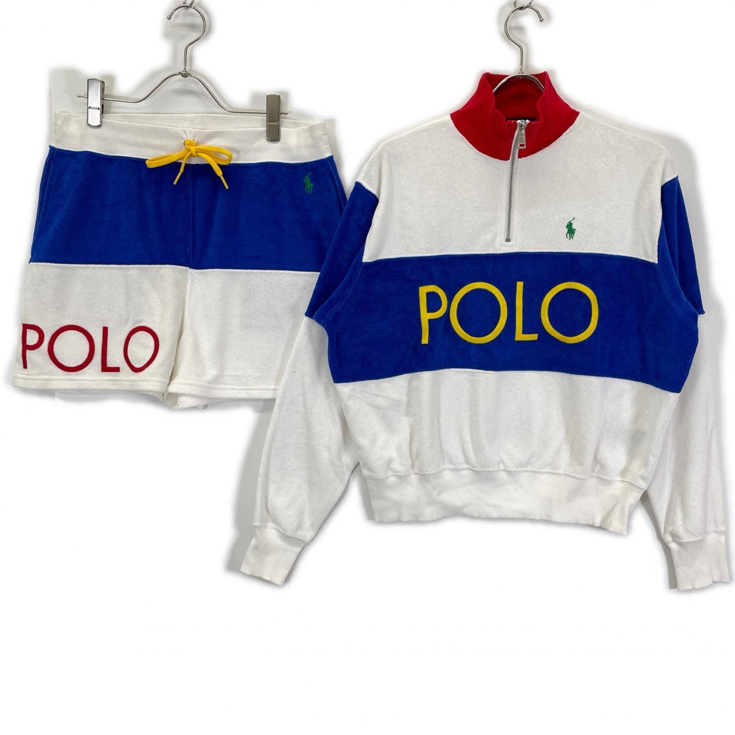 POLObyRalphLauren ポロラルフローレン ハーフジップトップス&ショーツ タオル生地セットアップ スーツ セットアップ
