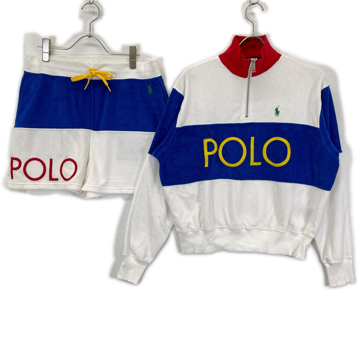 POLObyRalphLauren ポロラルフローレン ハーフジップトップス&ショーツ タオル生地セットアップ スーツ セットアップ