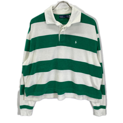 POLObyRalphLauren ポロラルフローレン グリーン×ホワイト パイル生地 ボーダートップスシャツ トップス