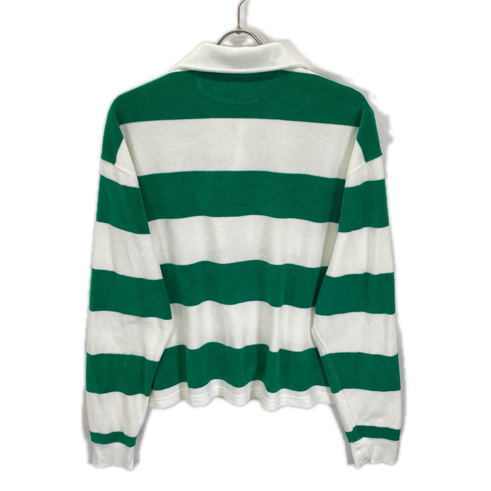 POLObyRalphLauren ポロラルフローレン グリーン×ホワイト パイル生地 ボーダートップスシャツ トップス