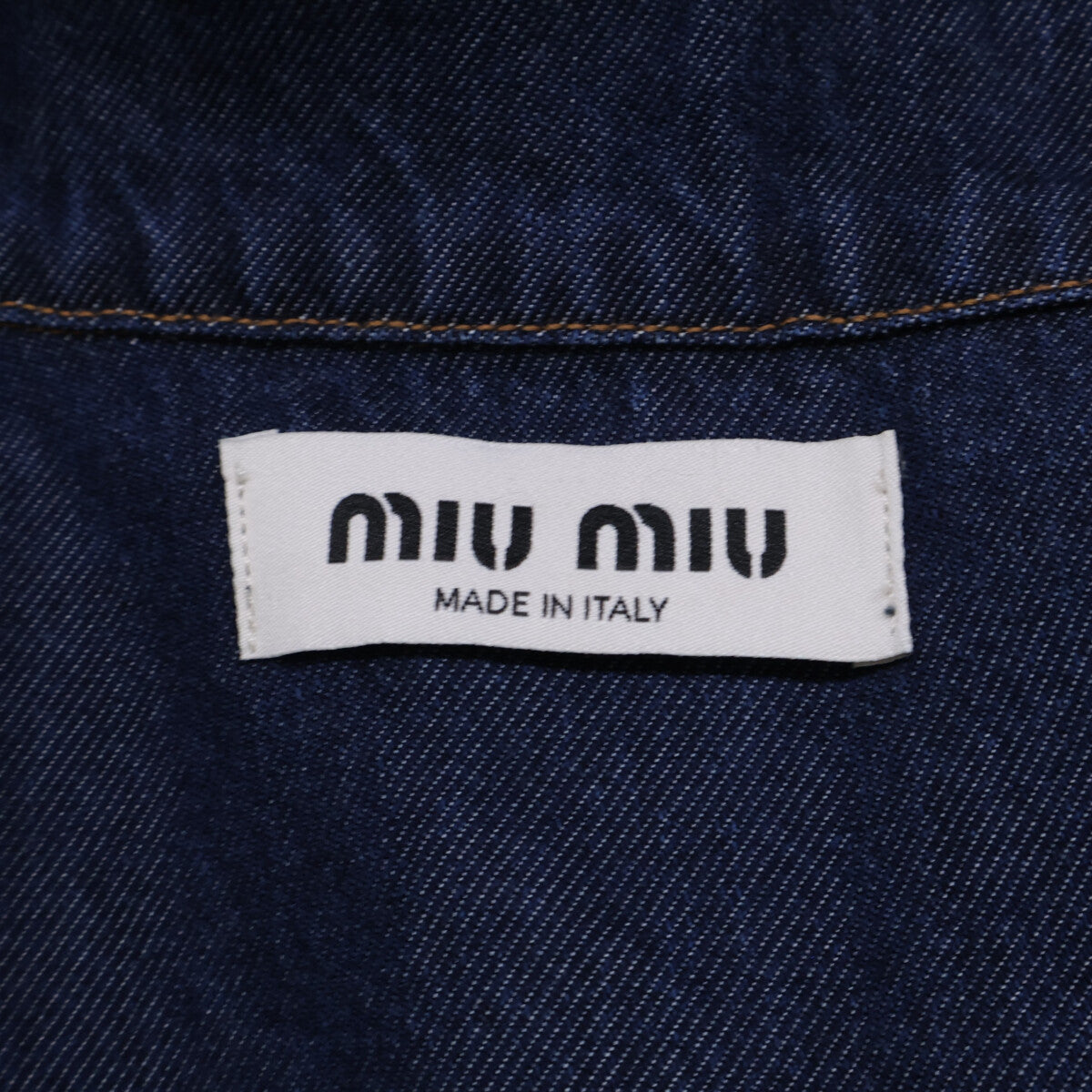 MIUMIU ミュウミュウ 【美品/国内正規/23年製】GWC105 デニム クロップド 半袖シャツ トップス