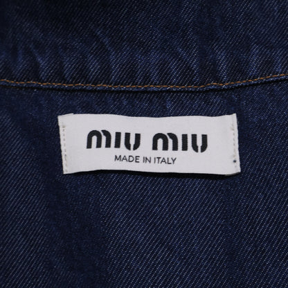 MIUMIU ミュウミュウ 【美品/国内正規/23年製】GWC105 デニム クロップド 半袖シャツ トップス