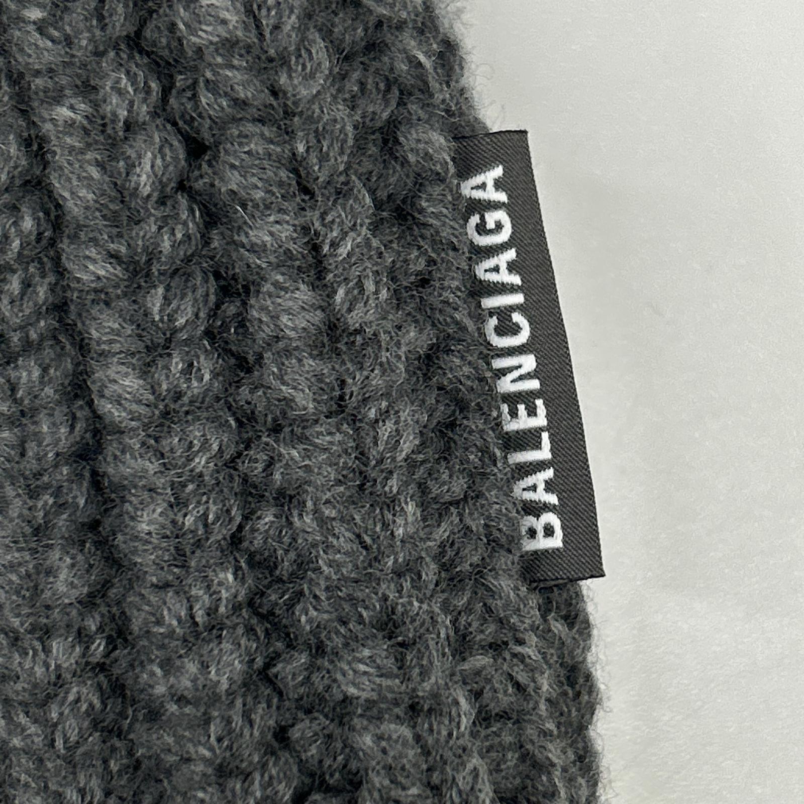 BALENCIAGA バレンシアガ 23年AW 771046 グレー ローゲージ クロップドウールニットセーター トップス