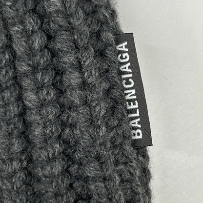 BALENCIAGA バレンシアガ 23年AW 771046 グレー ローゲージ クロップドウールニットセーター トップス