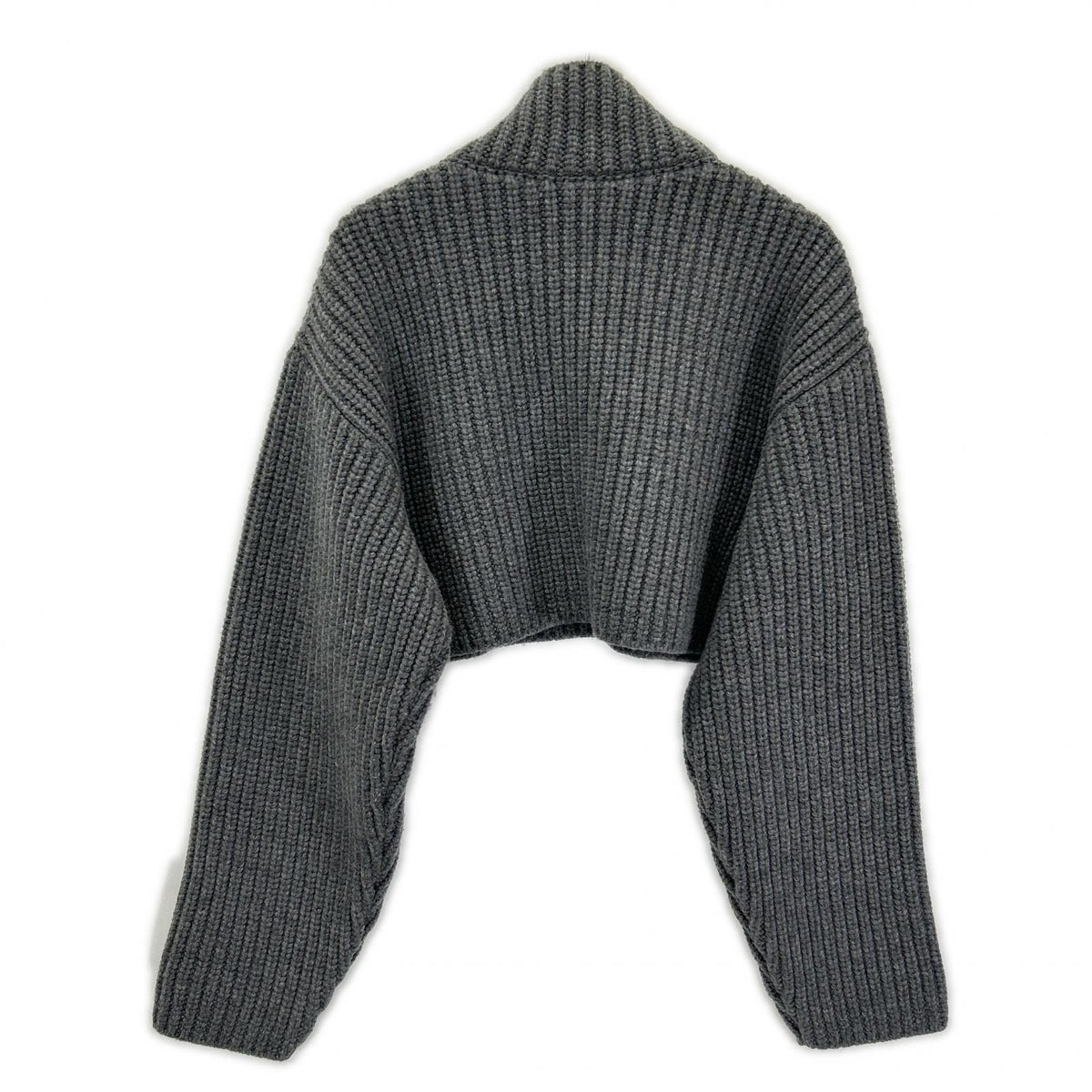 BALENCIAGA バレンシアガ 23年AW 771046 グレー ローゲージ クロップドウールニットセーター トップス