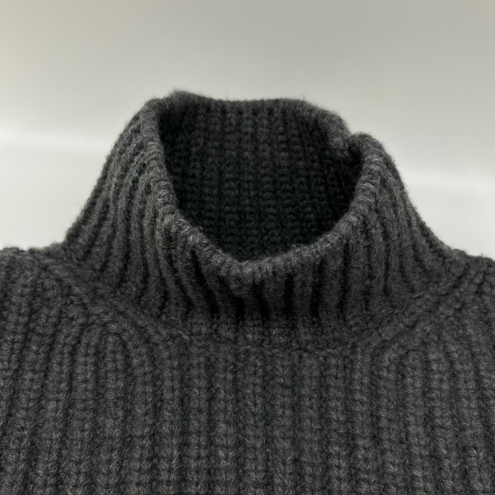 BALENCIAGA バレンシアガ 23年AW 771046 グレー ローゲージ クロップドウールニットセーター トップス