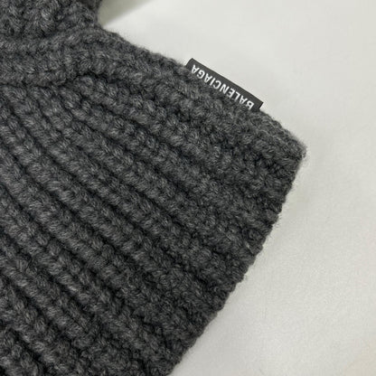 BALENCIAGA バレンシアガ 23年AW 771046 グレー ローゲージ クロップドウールニットセーター トップス