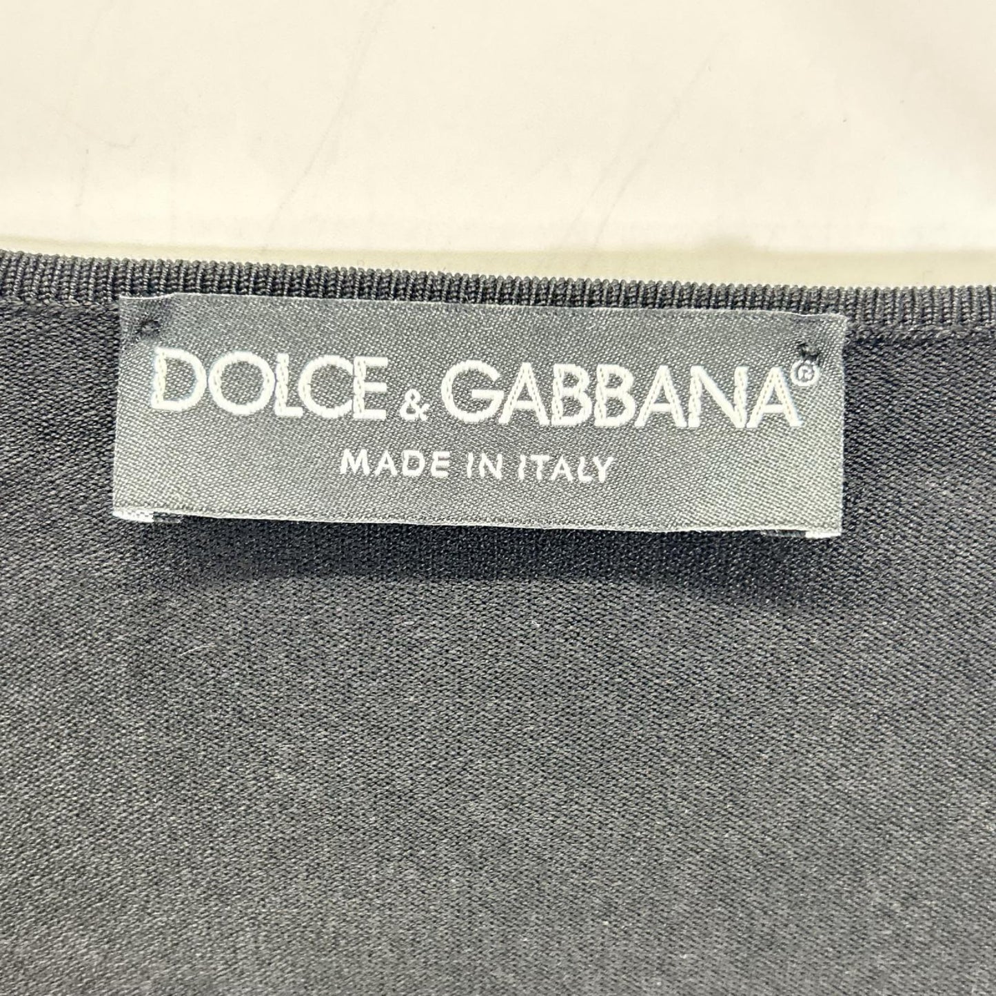 DOLCE&GABBANA ドルチェアンドガッバーナ ブラック レースアップスクープネック プルオーバー トップス