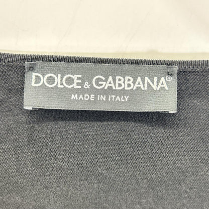 DOLCE&GABBANA ドルチェアンドガッバーナ ブラック レースアップスクープネック プルオーバー トップス