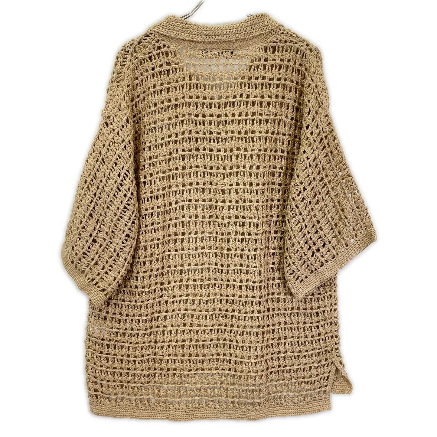 DOLCE&GABBANA ドルチェアンドガッバーナ GXO43T ベージュ パンチング加工リネンニットセーター トップス