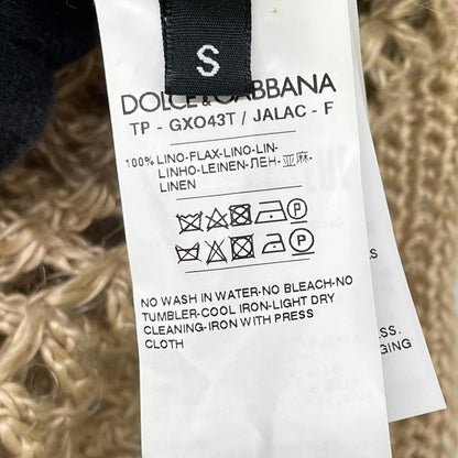 DOLCE&GABBANA ドルチェアンドガッバーナ GXO43T ベージュ パンチング加工リネンニットセーター トップス