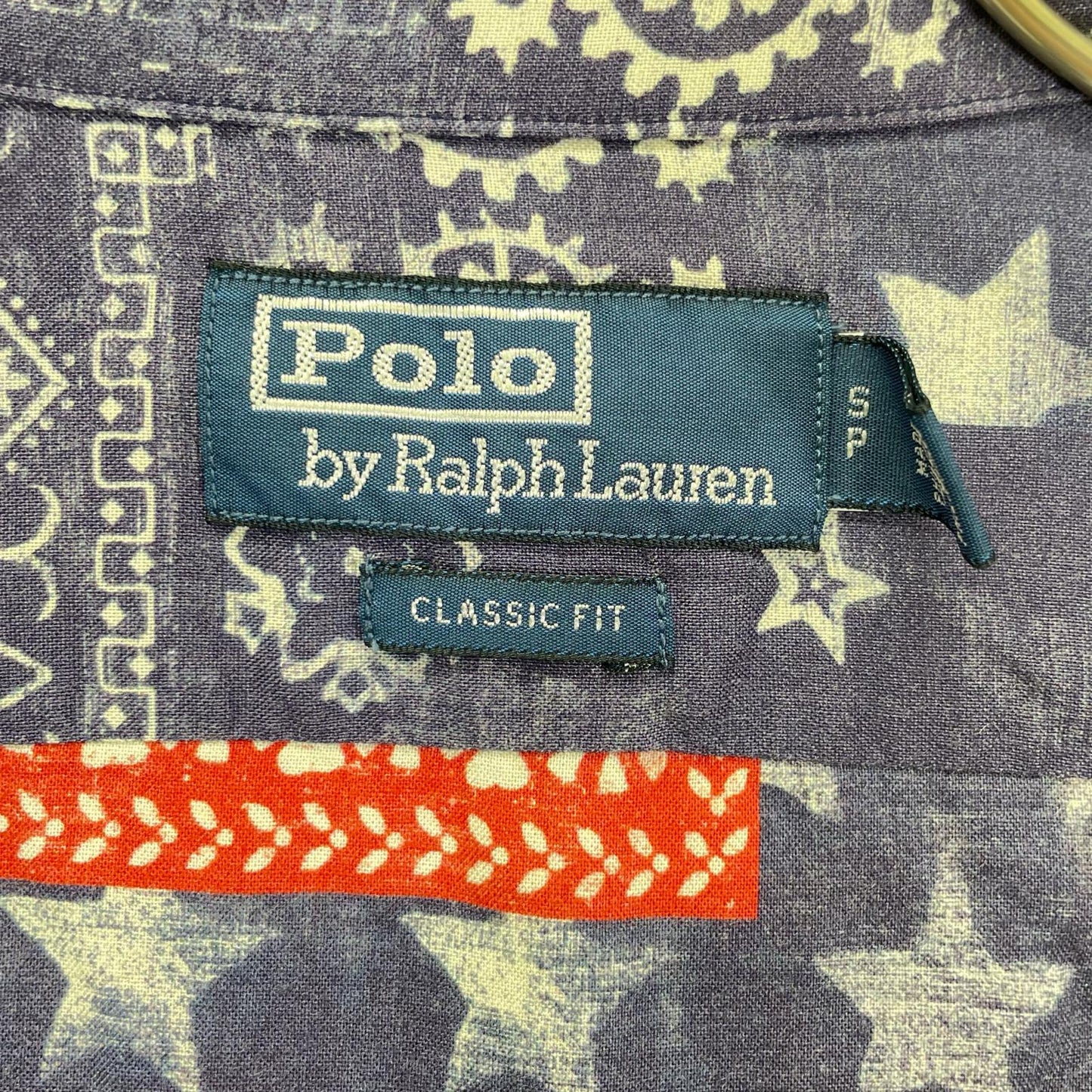 POLObyRalphLauren ポロラルフローレン レッド×ネイビー 星条旗 ペイズリー半袖アロハシャツ トップス