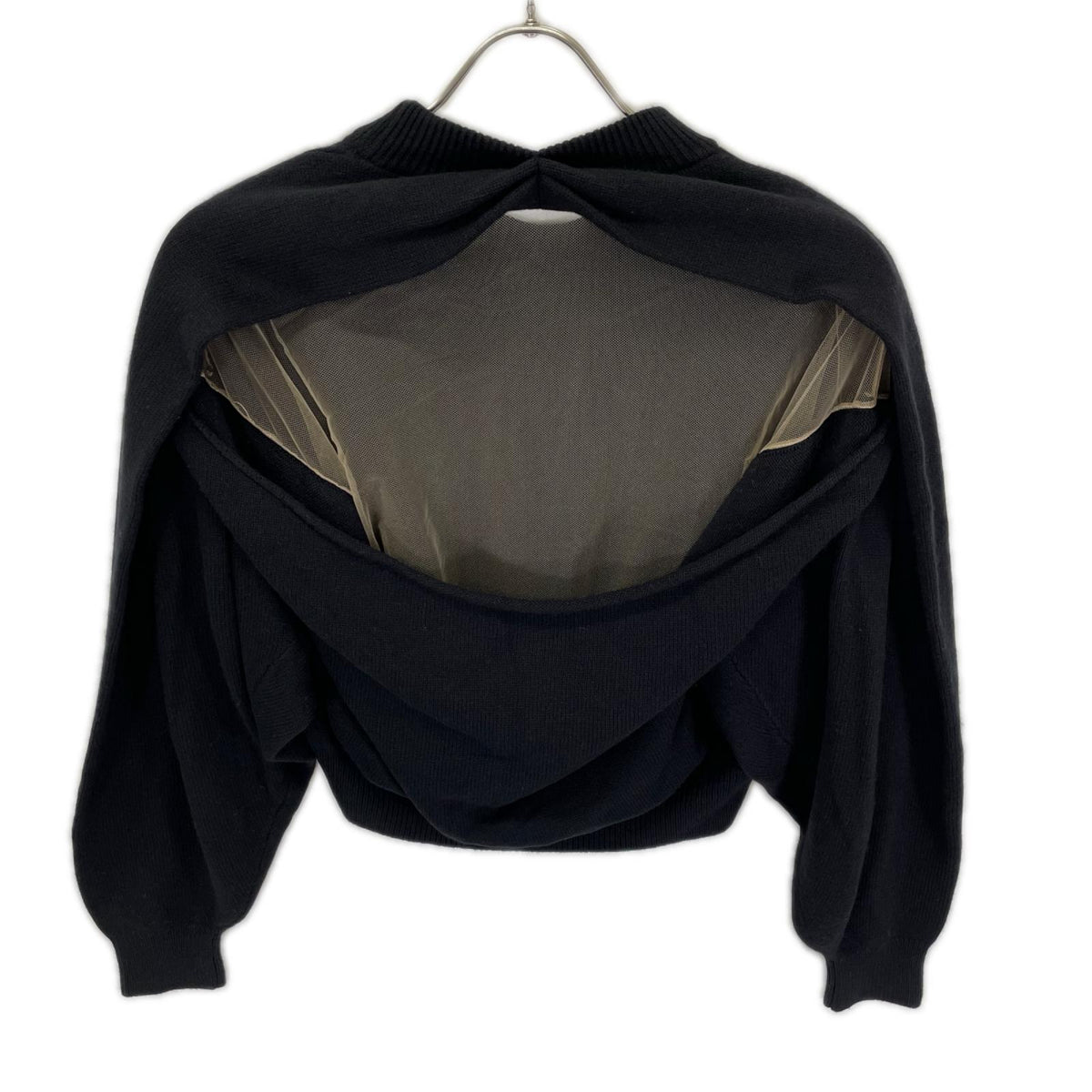 ALEXANDER WANG アレキサンダーワン ブラック ハーフメッシュ プルオーバーニット トップス