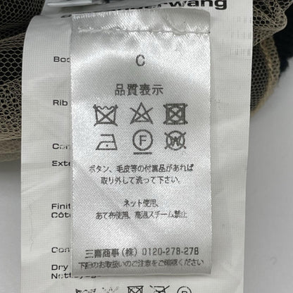 ALEXANDER WANG アレキサンダーワン ブラック ハーフメッシュ プルオーバーニット トップス