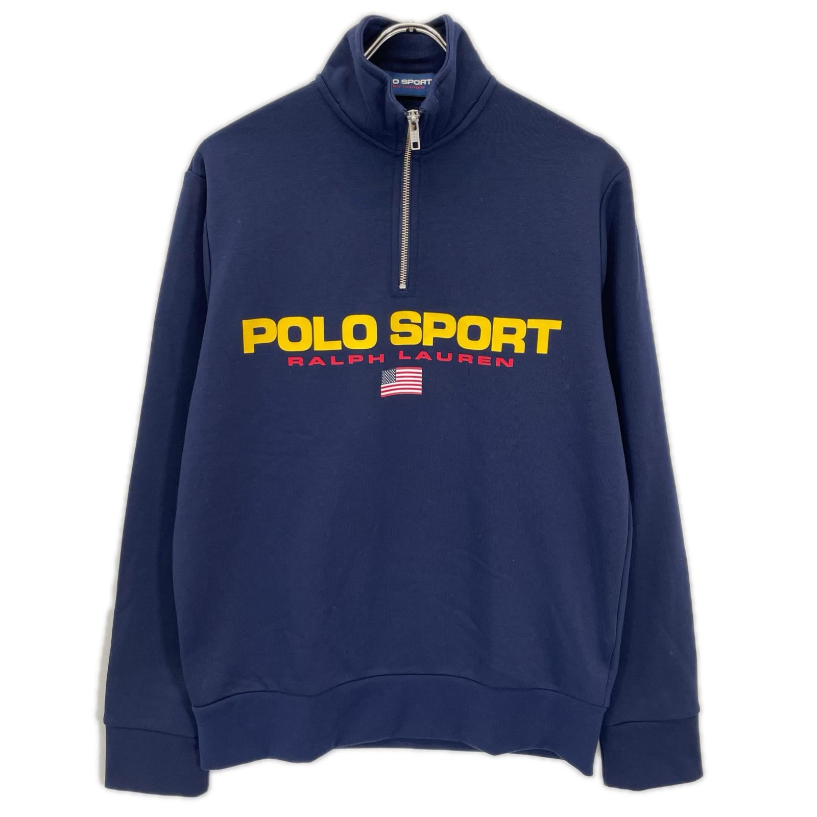 PoloSportRalphLauren ポロスポーツラルフローレン ネイビー ハーフジップスウェットシャツ トップス