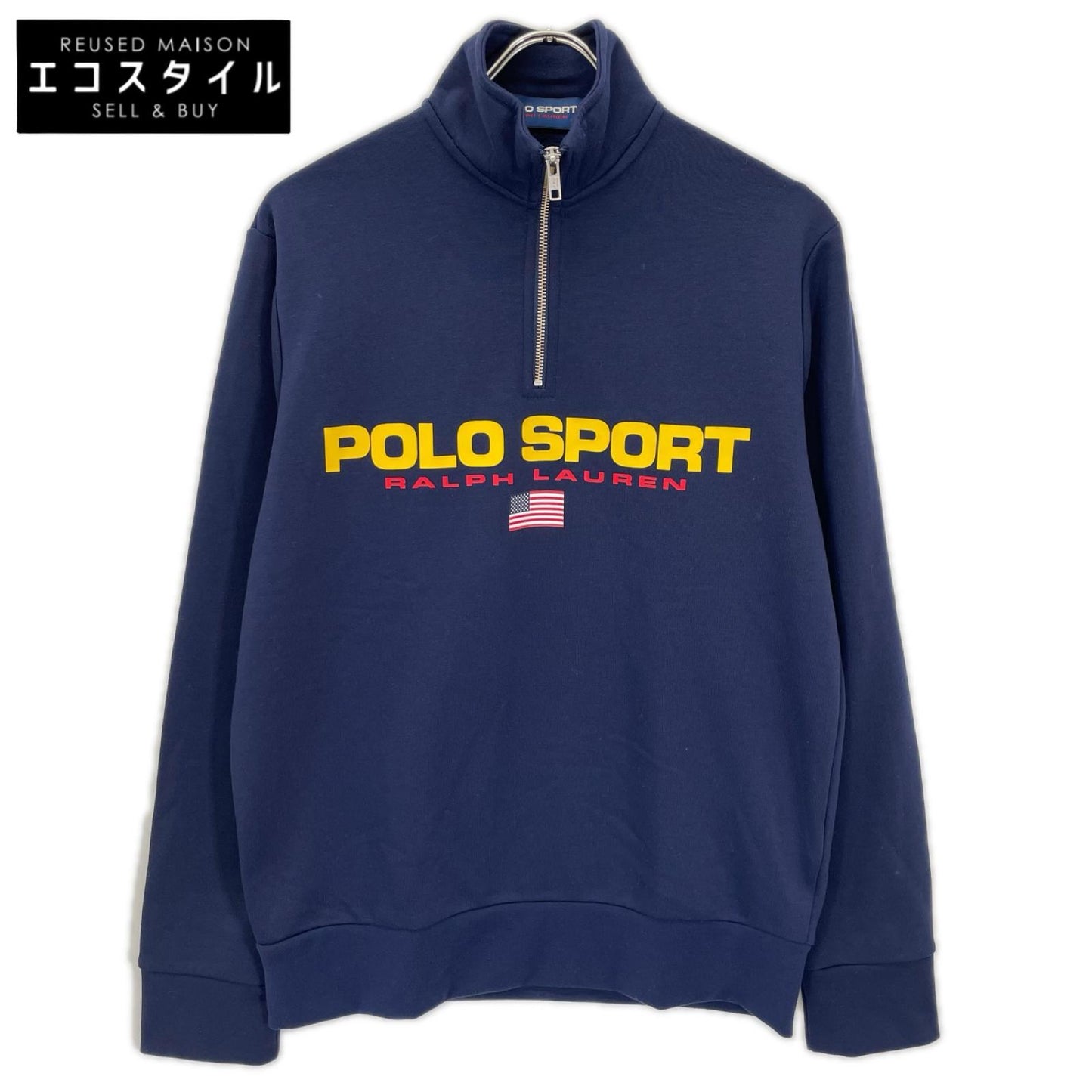 PoloSportRalphLauren ポロスポーツラルフローレン ネイビー ハーフジップスウェットシャツ トップス