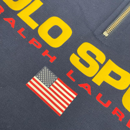 PoloSportRalphLauren ポロスポーツラルフローレン ネイビー ハーフジップスウェットシャツ トップス