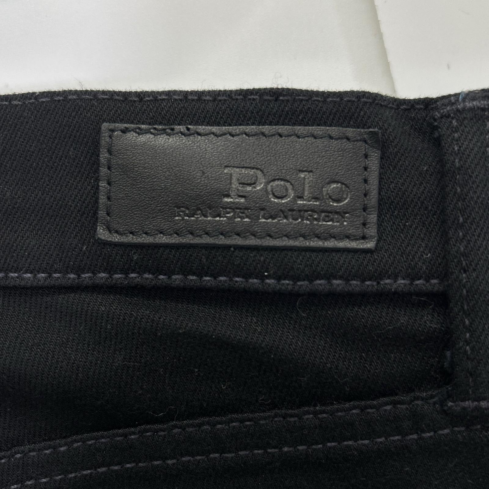POLObyRalphLauren ポロラルフローレン ブラック 金ボタン 金刺繍サイドライン フレアデニム ボトムス