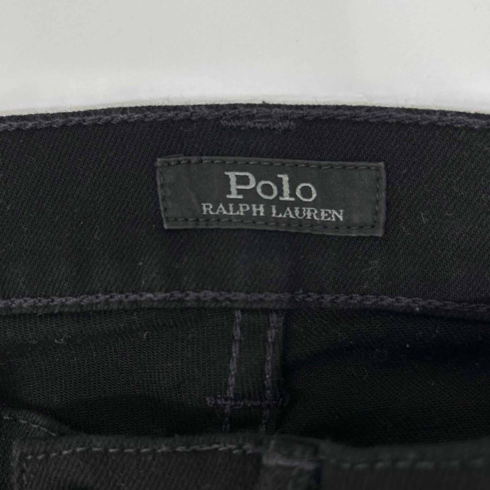 POLObyRalphLauren ポロラルフローレン ブラック 金ボタン 金刺繍サイドライン フレアデニム ボトムス