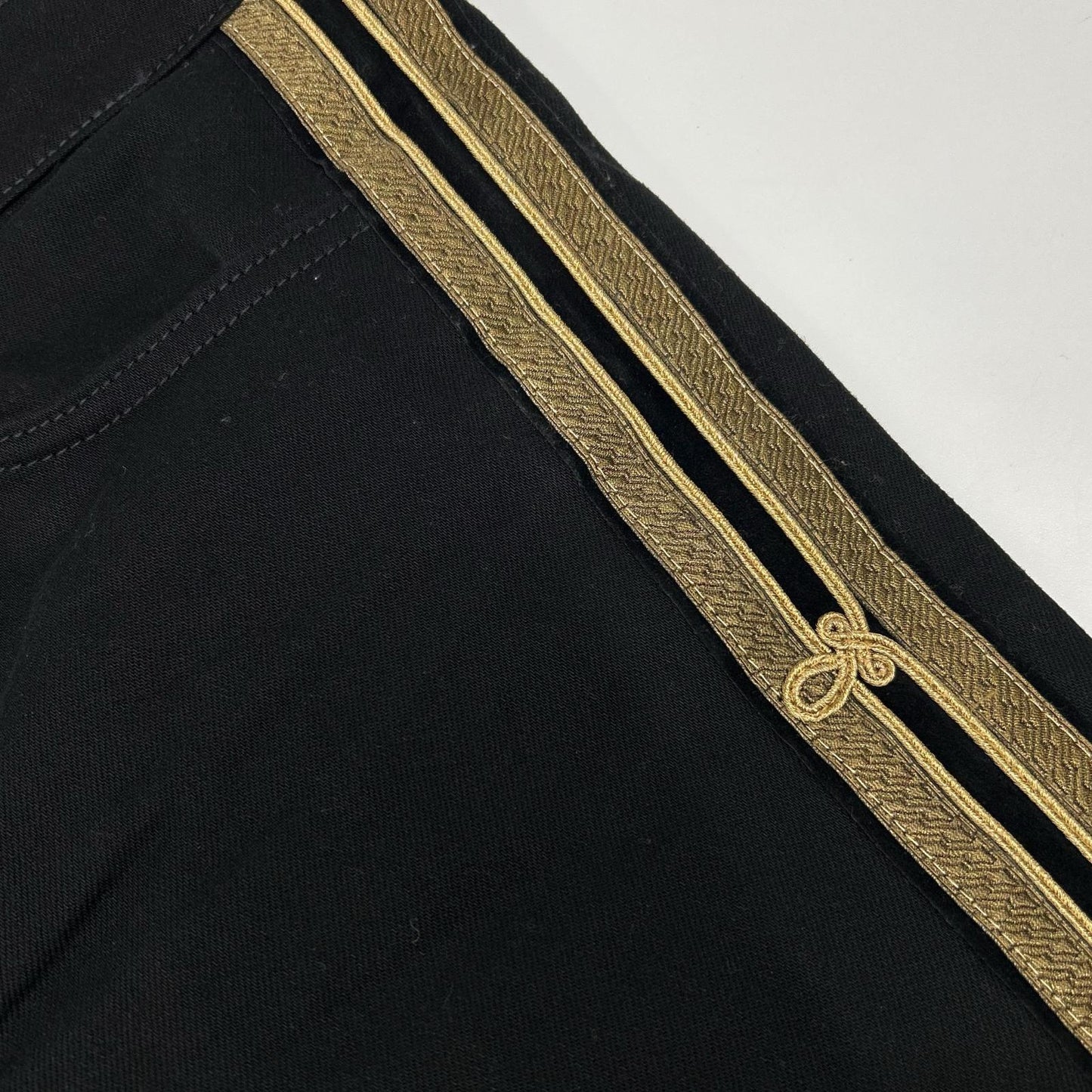POLObyRalphLauren ポロラルフローレン ブラック 金ボタン 金刺繍サイドライン フレアデニム ボトムス