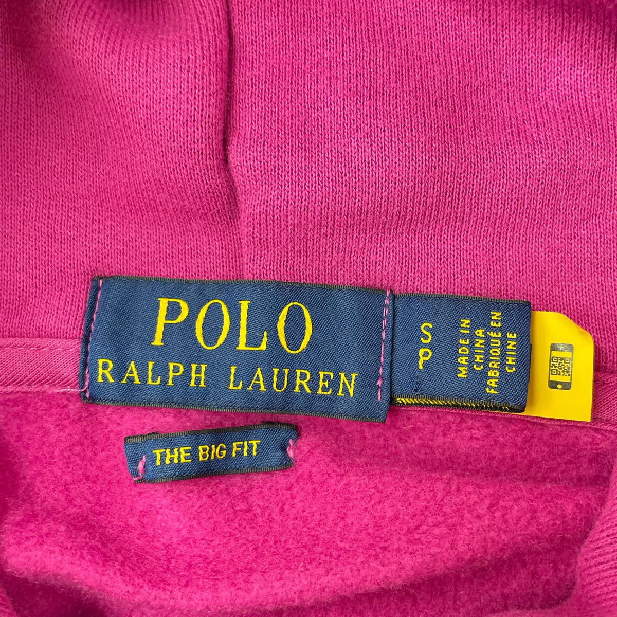 POLObyRalphLauren ポロラルフローレン パープル 現行QRコードタグ ビッグフィットフリースパーカー トップス