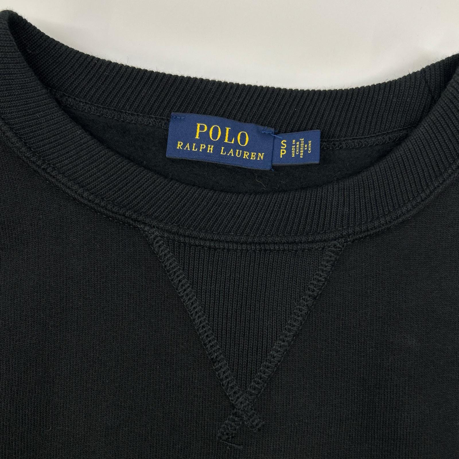 POLObyRalphLauren ポロラルフローレン ブラック ゴールド刺繍 現行QRtタグ スウェットトレーナ トップス
